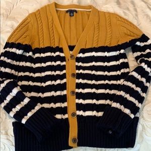 Tommy Hilfiger Striped Cable Knit Sweater